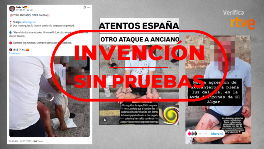 Imágenes de un hombre ensangrentado y que ubican en El Algar