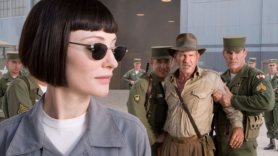 Cate Blanchett y Harrison Ford en 'Indiana Jones y el reino de la calavera cristal'