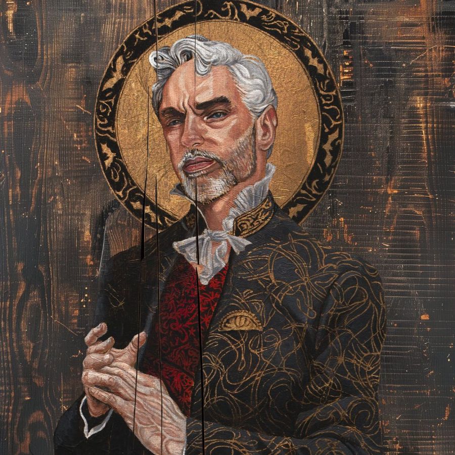 Pintura del Barón Rikard, un vampiro de la novela 