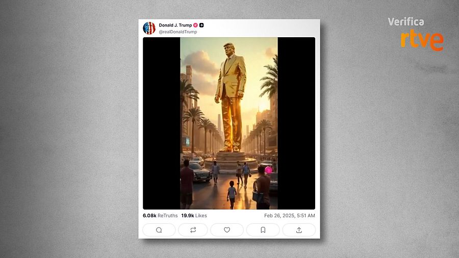 Vídeo compartido por Trump que presenta la franja de Gaza como un resorte