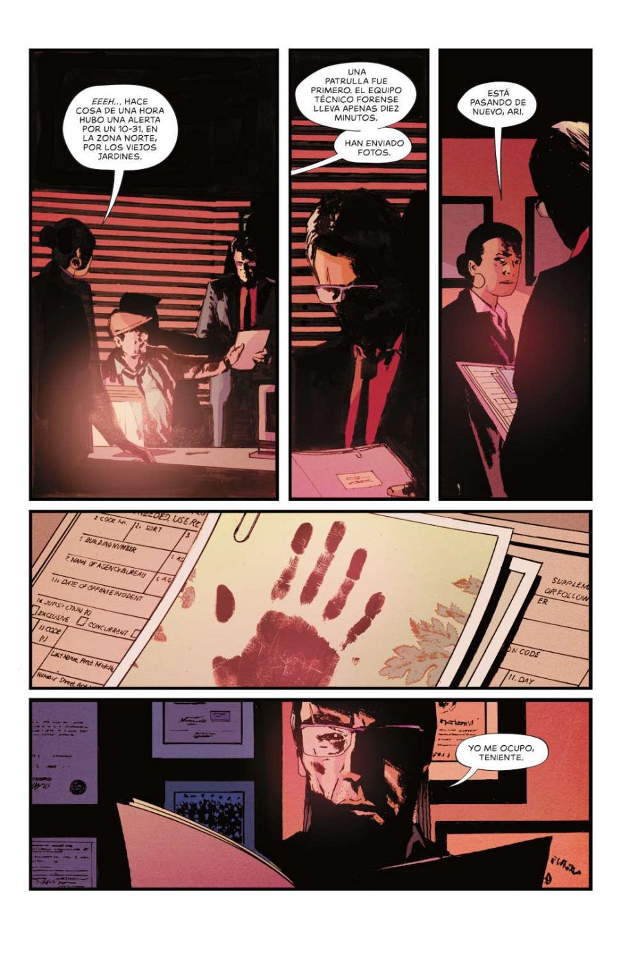 Investigación policial en cuatro viñetas de cómic: alerta 