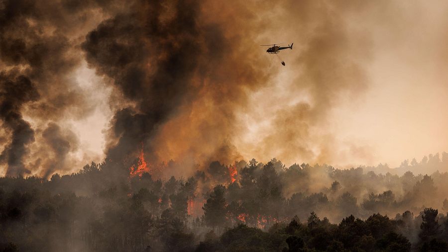 Las llamas siguen devondo Portugal