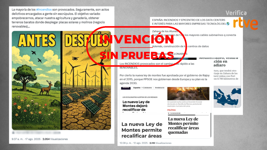 Mensajes que realizan afirmaciones sin pruebas sobre las causas de los incendios