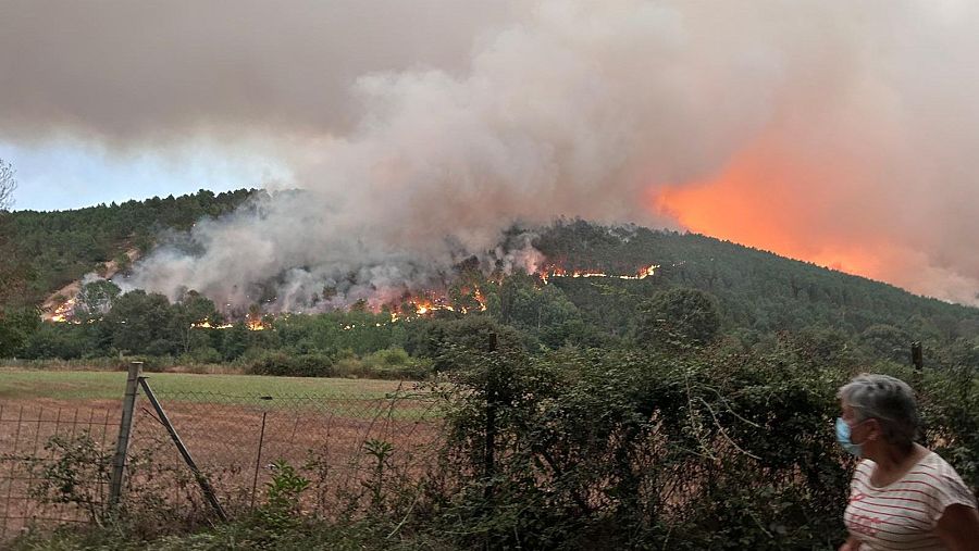 El fuego acercándose a Souteliño