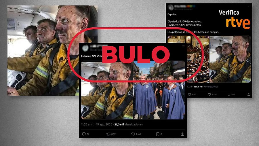 Mensajes que comparten una imagen antigua registrada en Australia y la presentan como si correspondiera con los incendios actuales en España