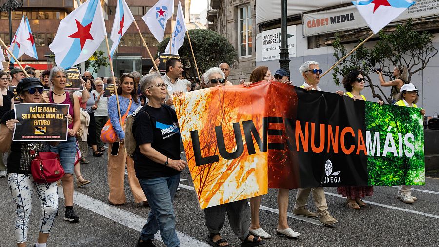 Protestas contra la gestión de los incendios