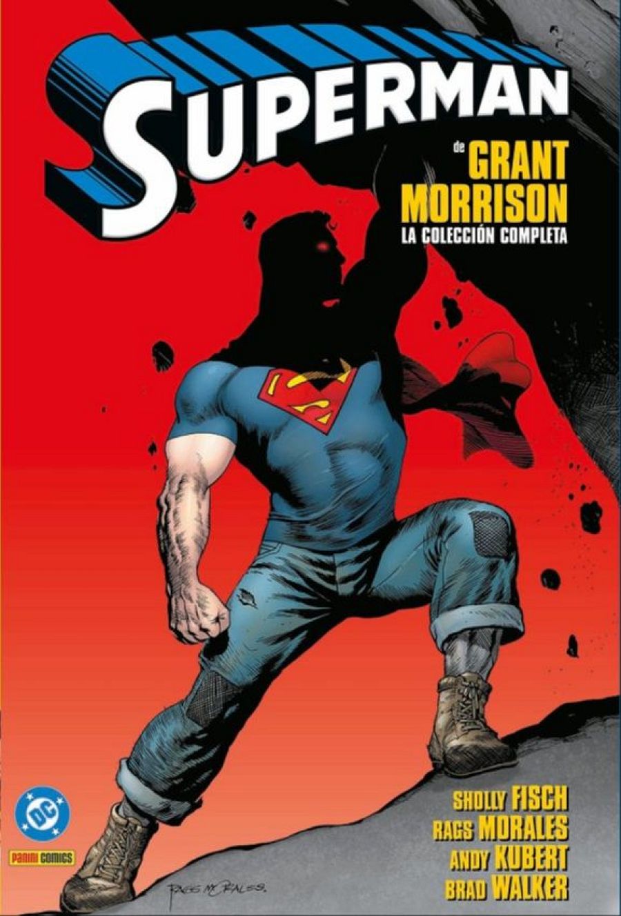 Portada de cómic: Superman en pose dinámica con ropa casual sobre fondo rojo. Se indica 
