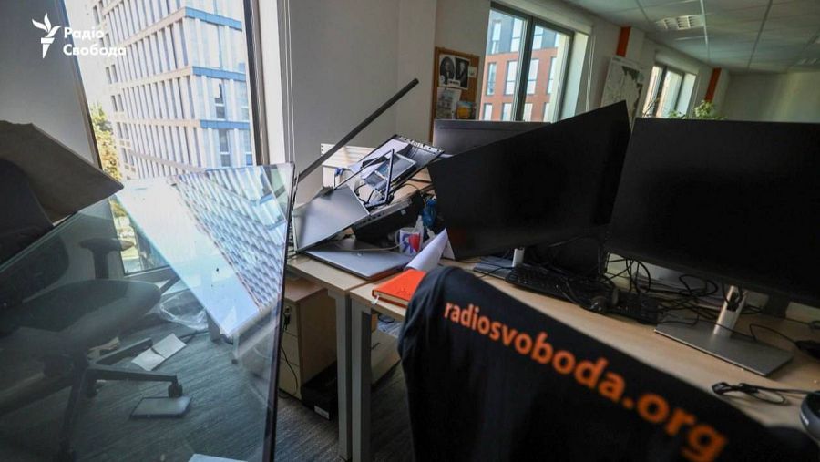 Daños en las oficinas de Radio Liberty, cercana a la sede de la UE