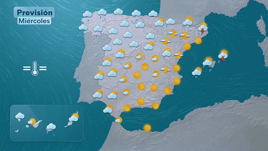 Mapa de la previsión para este miércoles