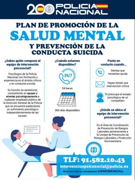 Cartel de la Policía Nacional para la prevención del suicidio