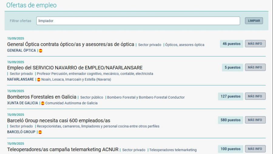El nuevo buscar de ofertas de empleo de 'Aquí la tierra'