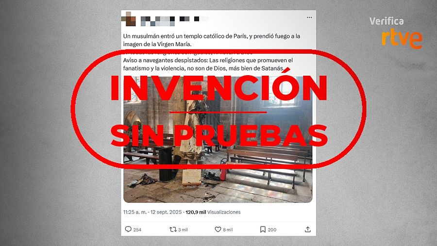 Mensaje que asegura sin pruebas que el responsable de quemar esta virgen es un 