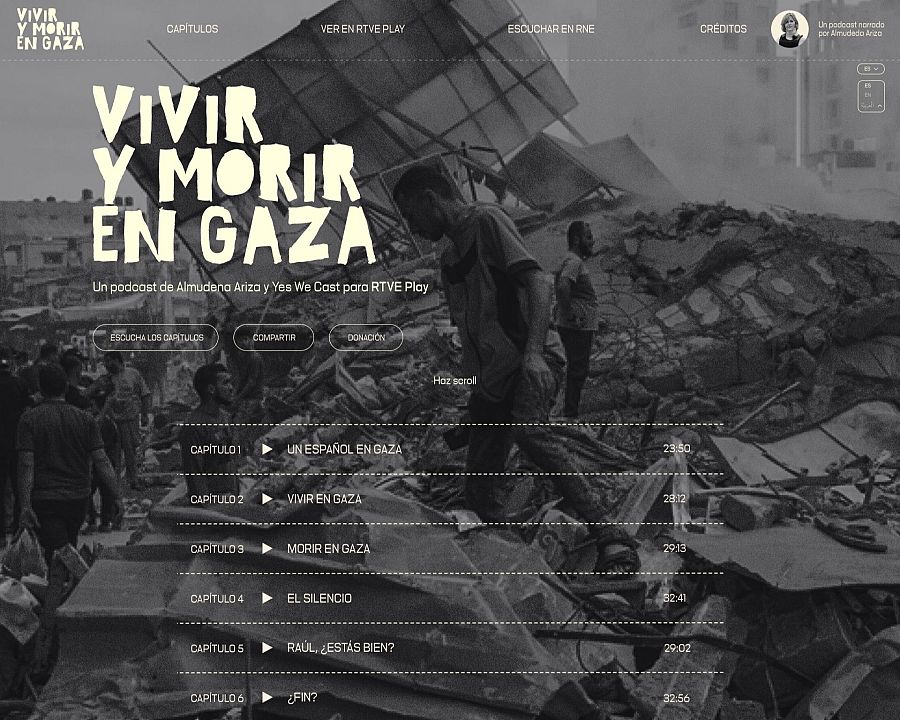 Un avance del site interactivo del Lab de RTVE Play para 'Vivir y morir en Gaza'