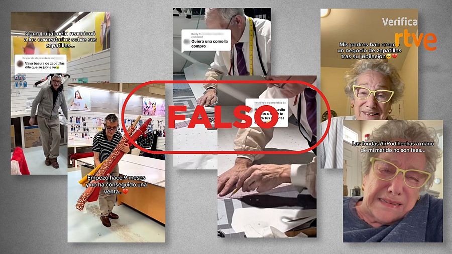 Imágenes que muestran a las mismas personas en varias cuentas vendiendo productos diferentes