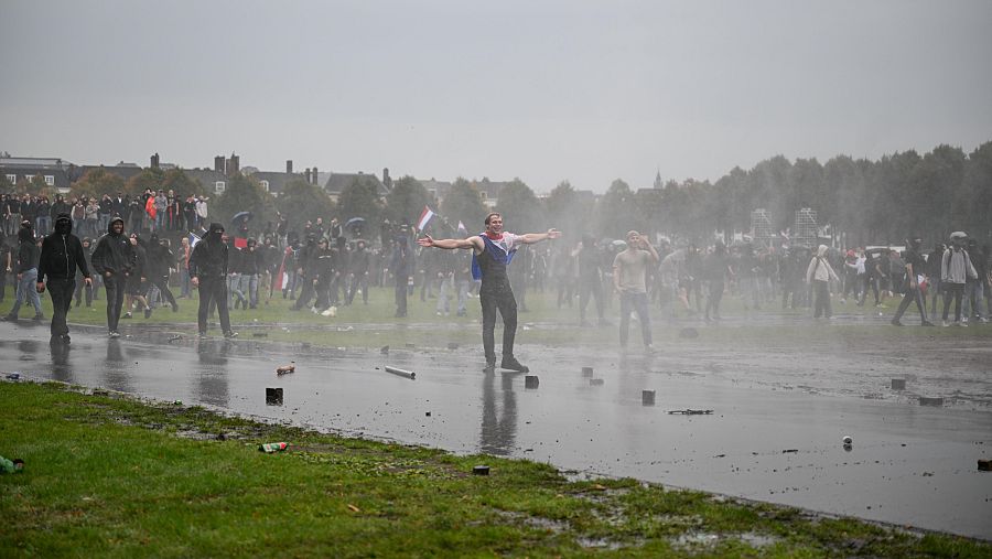 Imagen durante las protestas y disturbios.