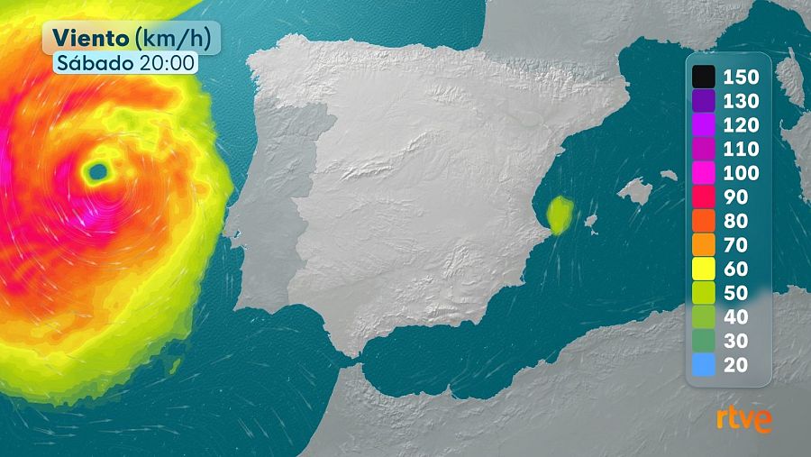 Rachas de viento muy fuertes previstas para el sábado por la tarde.