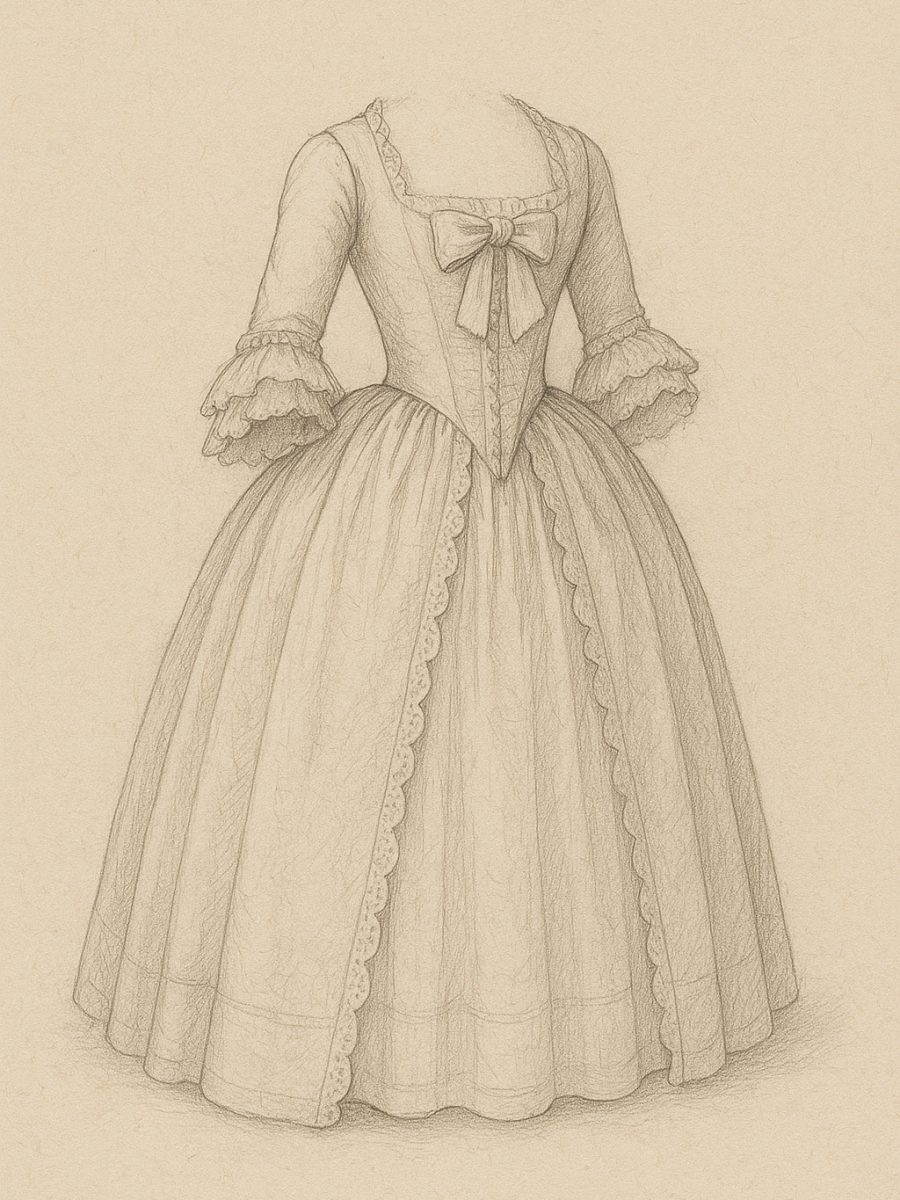 Vestido típico de la época de Carlos III en el siglo XVIII