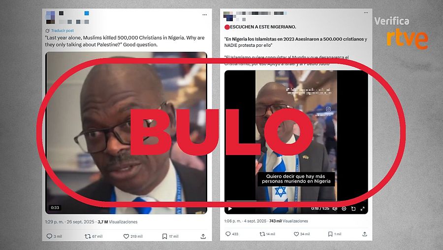 Mensajes que difunden el bulo de que han asesinado a 500.000 cristianos en un año en Nigeria