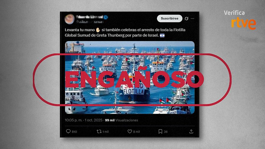 Publicación que difunde una imagen creada con IA para afirmar que 