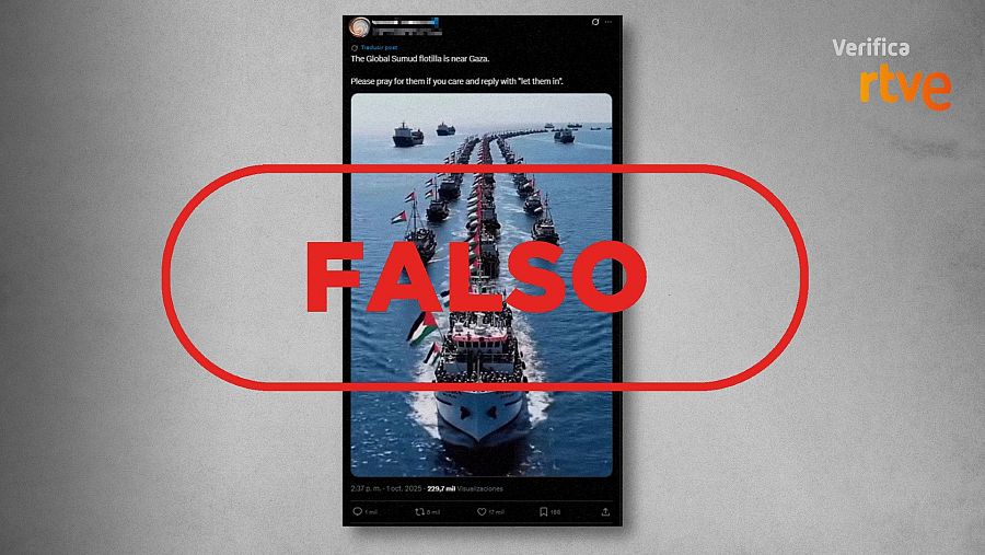 Mensaje que difunde una foto generada con IA como si fuera real