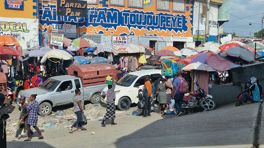 Vista del mercado de Petion Ville