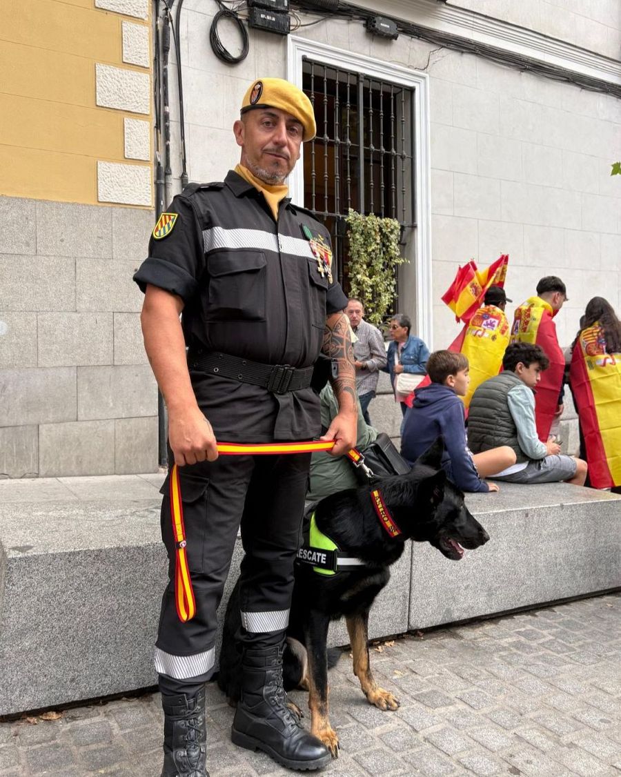 Astro, un pastor alemán de la UME, que desfila este 12 de octubre por primera vez