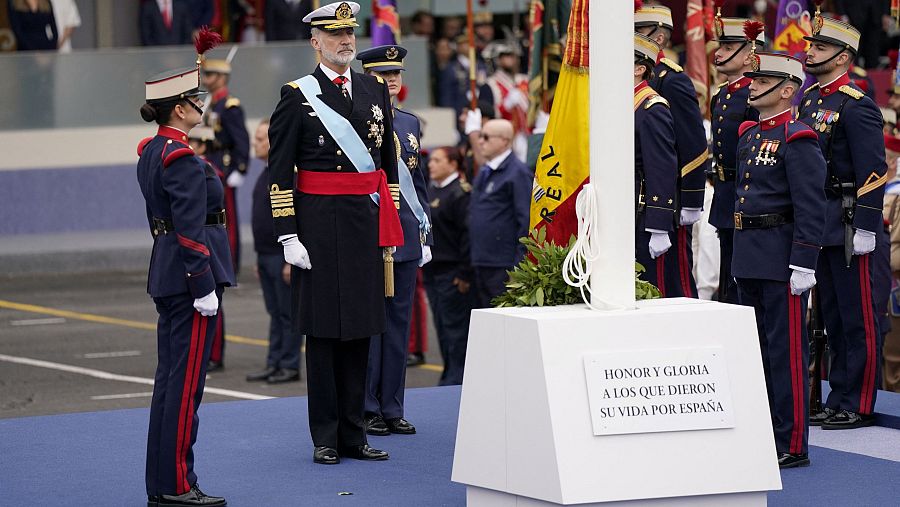 El rey Felipe y la princesa Leonor en el homenaje  a los que dieron su vida por España