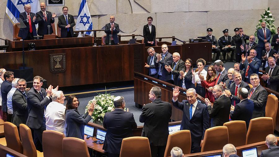 Trump interviene en el Parlamento de Israel.