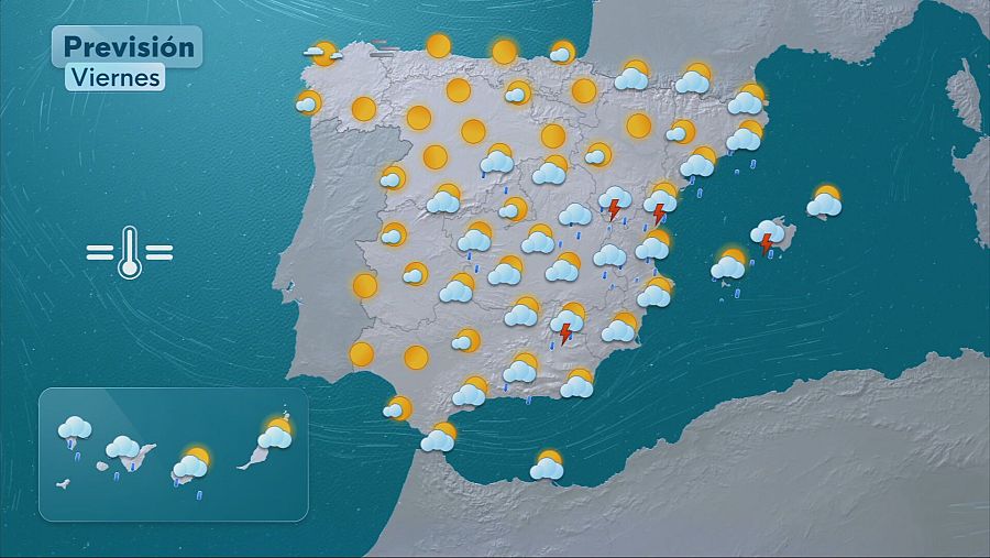 Mapa con el pronóstico del tiempo para este viernes 17 de octubre en España