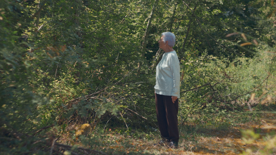 Josefina Campos en la fosa de la Tejería de Monreal