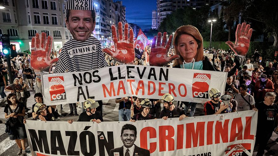 Miles de personas piden en Valencia justicia y la dimisión de Mazón un año después de la dana