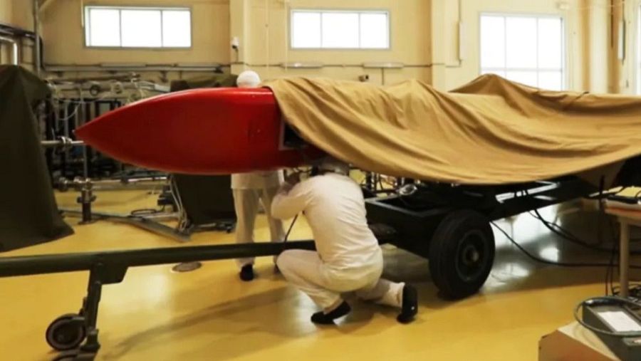 Pruebas del misil de crucero de propulsión nuclear Burevestnik, captura tomada de un vídeo del Ministerio de Defensa ruso publicado en 2018