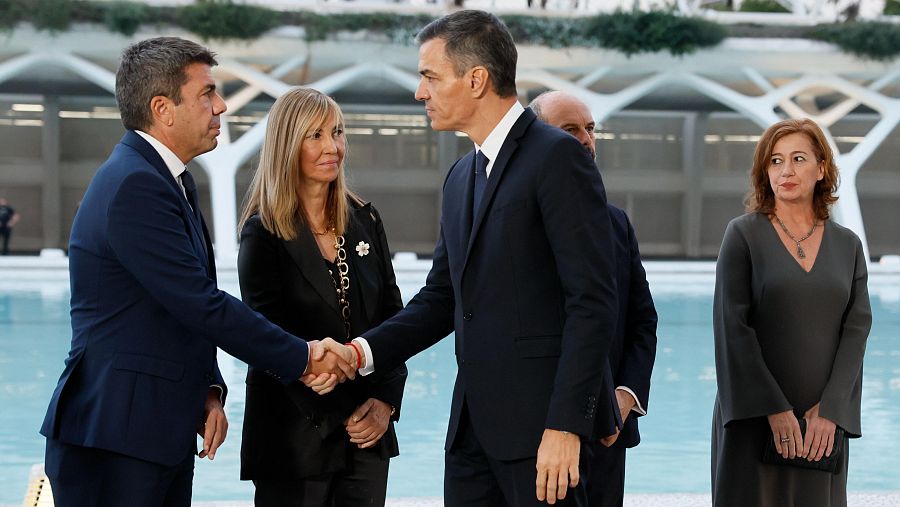 Llegada del presidente del Gobierno, Pedro Sánchez, al Homenaje de Estado a las víctimas de la dana.