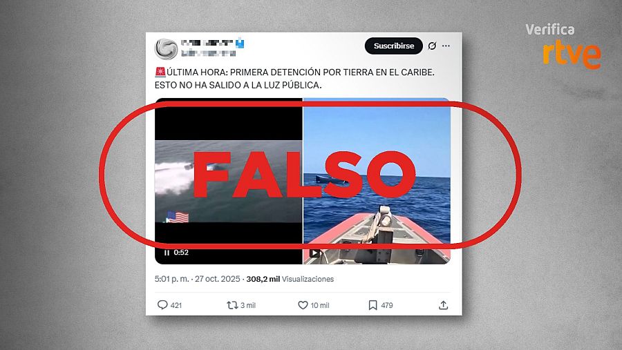 Mensaje que difunde dos grabaciones antiguas y las presenta como si fuesen operaciones actuales