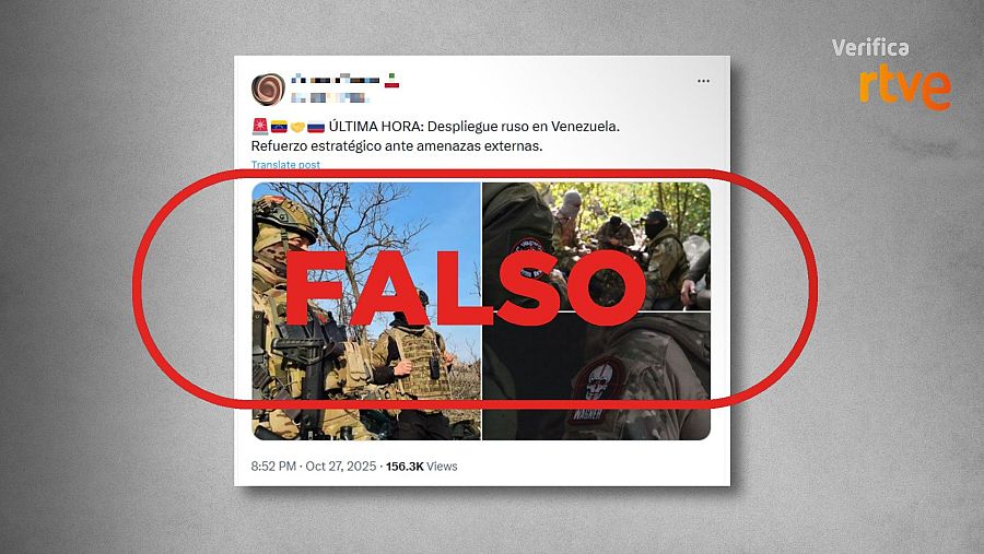 Mensaje que presenta fotografías de soldados rusos en Ucrania como si fuese en Venezuela