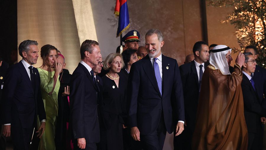 Felipe VI a su llegada al evento en Giza