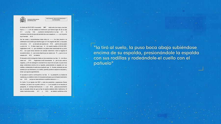 Escrito del fiscal que describe el tipo de maltratos a los cuales estuvo sometida Anisa por parte de su padre