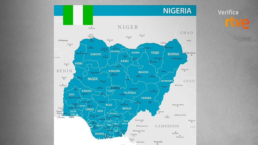 Mapa de Nigeria, con el estado de Borno, al noreste, donde surgió Boko Haram, y el de Plateau, en el centro.