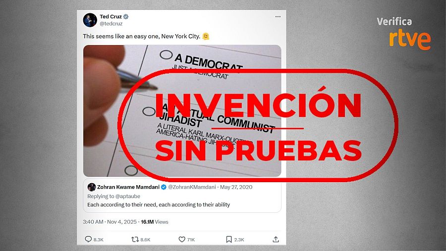 Mensaje que presenta sin pruebas a Zohran Mamdani como un yihadista