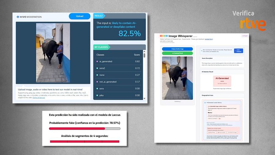 Herramientas de verificación que detectan una alta probabilidad de que el vídeo esté generado con IA