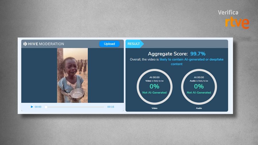Mensaje que difunde un vídeo generado con IA como si fuese real