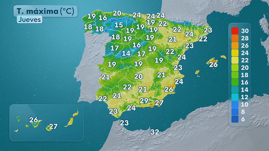 El tiempo este jueves 13 de noviembre en España.