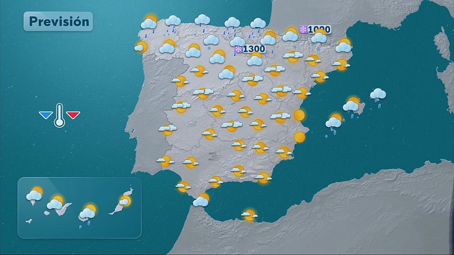 Mapa del pronóstico del tiempo este miércoles en España