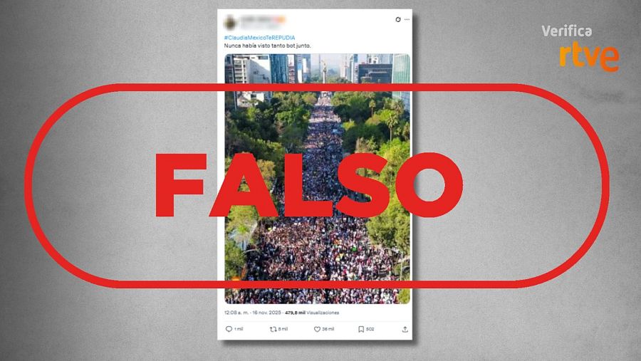 Mensaje que difunde una foto antigua como si fuera actual