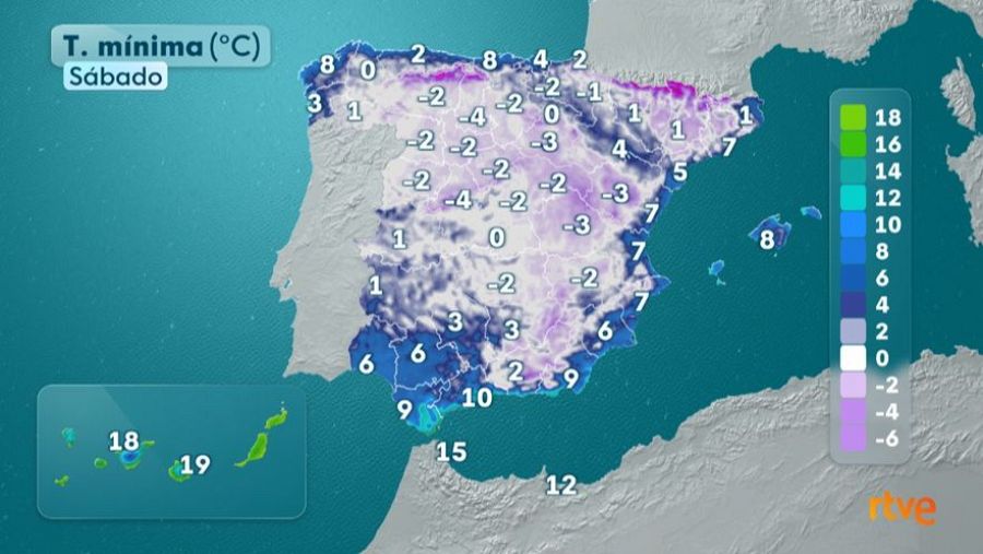 Temperaturas mínimas previstas el sábado 22. Primeros avisos por bajas temperaturas de la temporada.