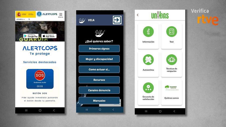 De izquierda a derecha: Alertcops, Vela y Unidas