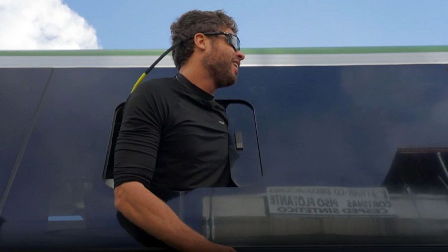 José Lamuño, durante el desvío de ruta desde Ecuador hasta Perú