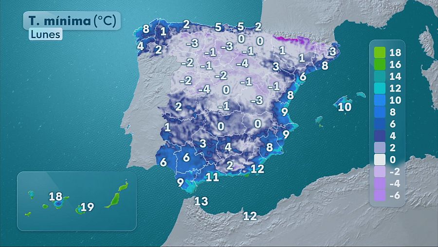 Previsión meteorológica en España el 1 de diciembre de 2025: lluvias en Galicia y mínimas en descenso