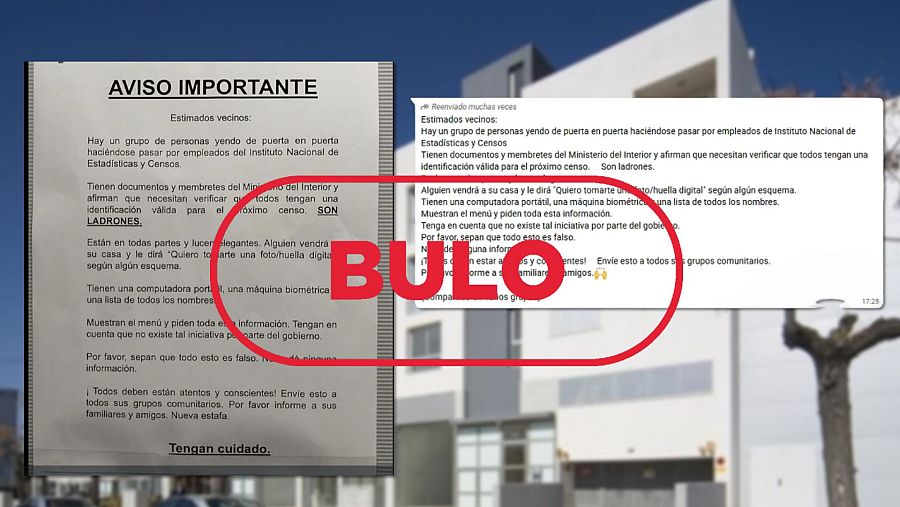 Este aviso de que están suplantando a empleados del INE para robar en domicilios es un bulo