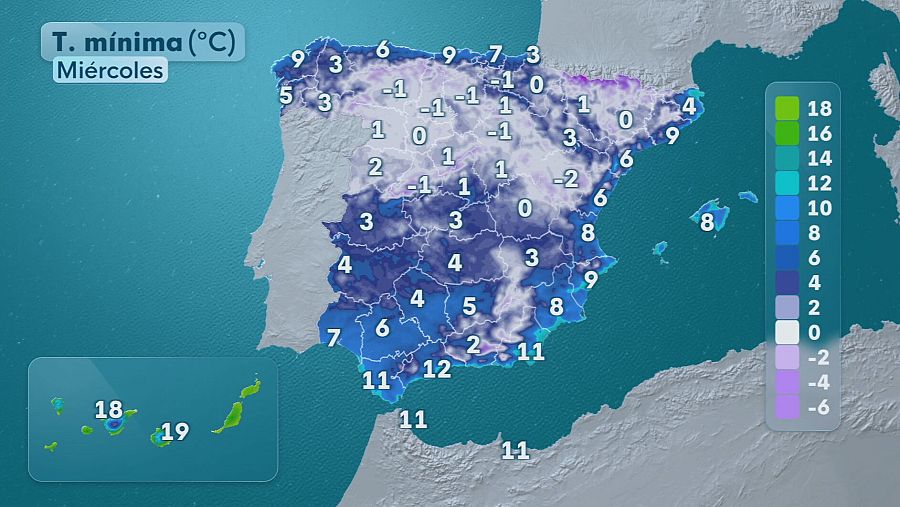 El tiempo este miércoles 3 de diciembre en España